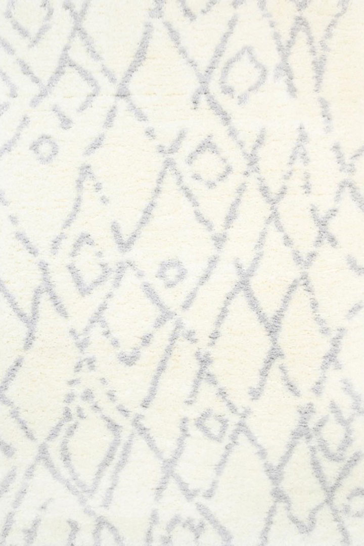 Mara Abstract Shaggy Rugs 19092-695 Cream Silver - Click Image to Close