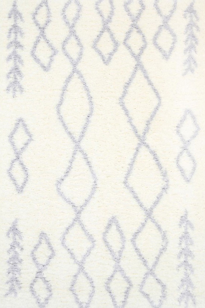 Mara Abstract Shaggy Rugs 80074-695-Cream Silver - Click Image to Close