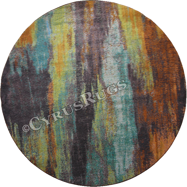 Kaleidoscope Grunge Style Round Rug B116A Multi Color - Click Image to Close