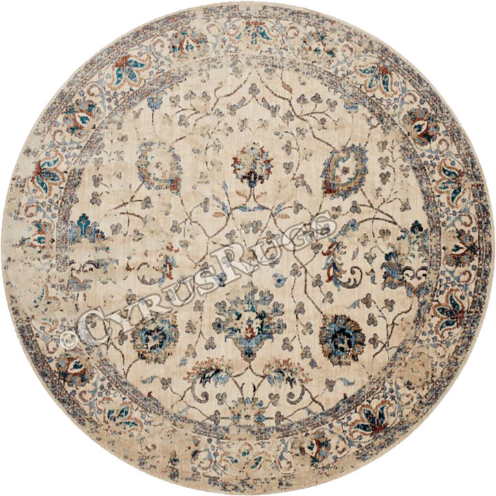 Madelaine Contemporary Round Rugs 521-FE4-W - Click Image to Close