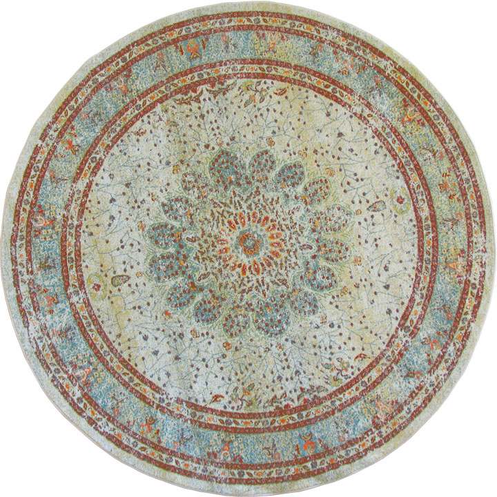 Morocco Medallion Round Rugs 700 Cotton Tukuaz - Click Image to Close