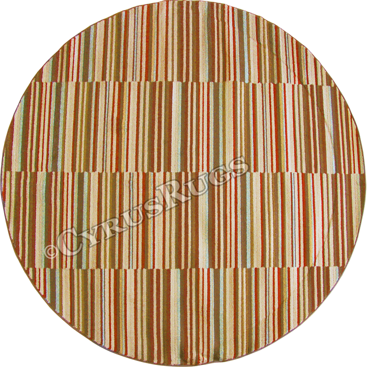 Morocco Striped Round Rug 0W499 Crimson Multi DU - Click Image to Close