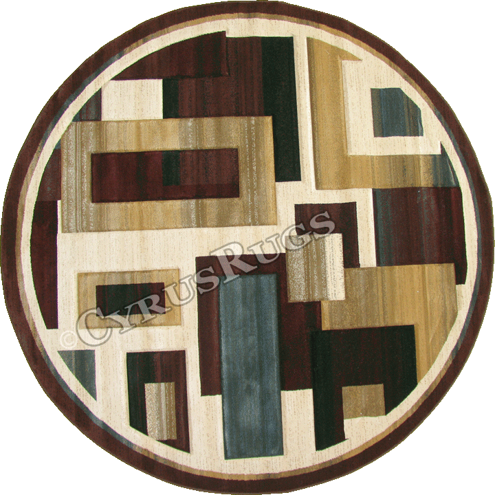 Pisa Contemporary Geometric Round Rugs A056A-WE - Click Image to Close