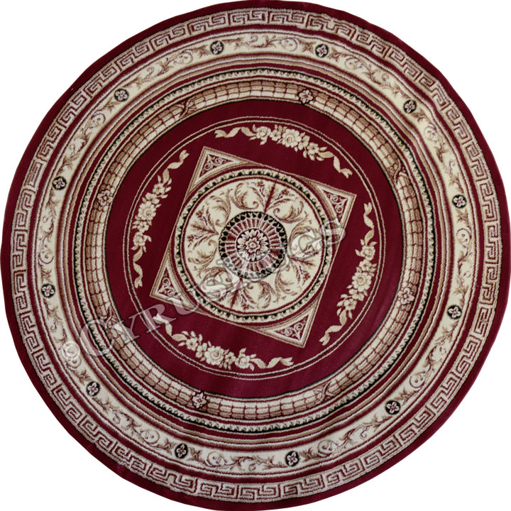 Minnesota Traditional Round Rugs 2852A Red Cream - Click Image to Close