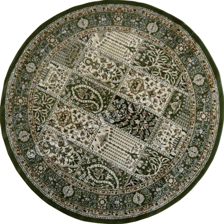 Minnesota Traditional Round Rugs 2896A Green Green - Click Image to Close