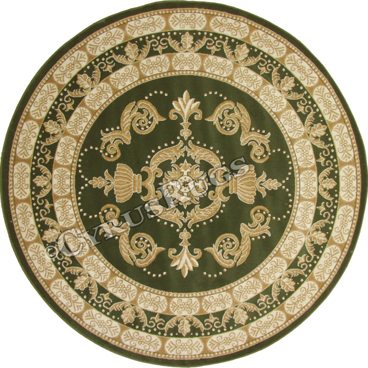 Minnesota Traditional Round Rugs 3354A Green Green - Click Image to Close