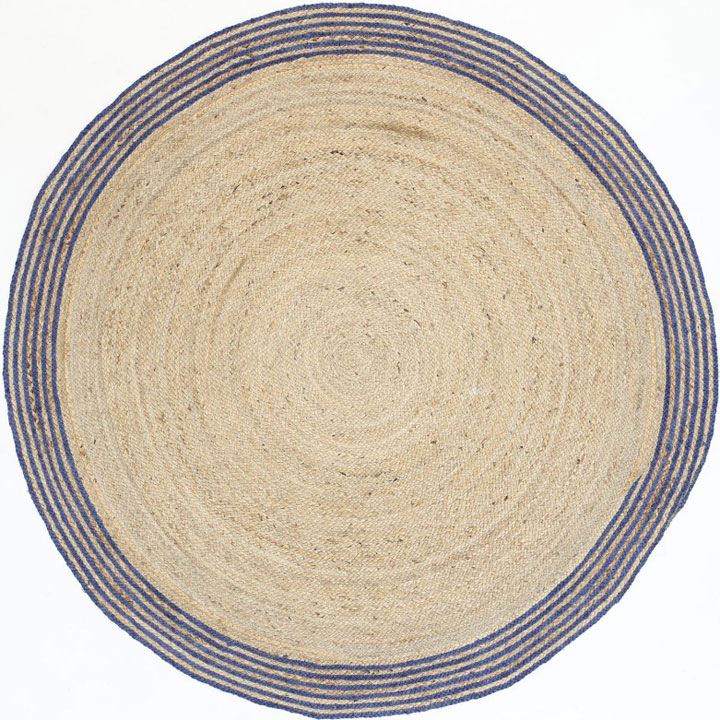 Charlie Round Jute Rugs Navy - Click Image to Close