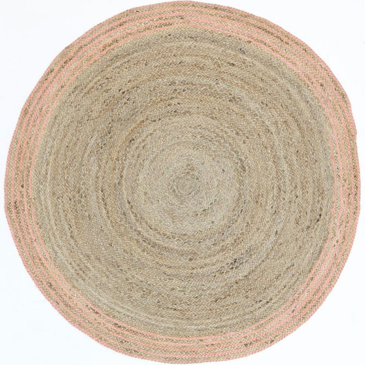 Charlie Round Jute Rugs Pearl - Click Image to Close