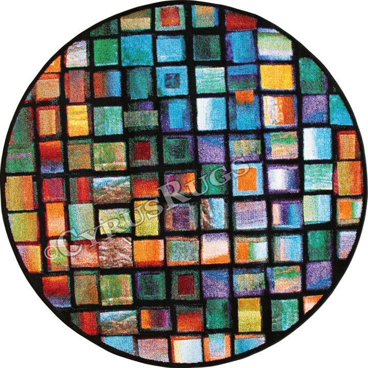Amore Modern Square Pattern Round Rugs 20909-90 - Click Image to Close