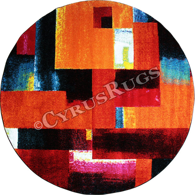 Esatto Modern Round Rugs G096A B. Red Black - Click Image to Close