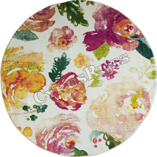 Esatto Modern Round Rugs M427A White White - Click Image to Close
