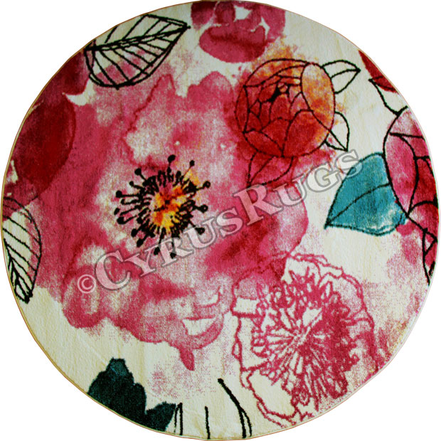 Esatto Modern Round Rugs M428A White Violet - Click Image to Close