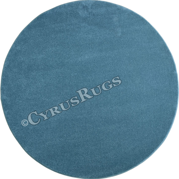Lush Modern Plain Round Rugs 14344 Teal - Click Image to Close