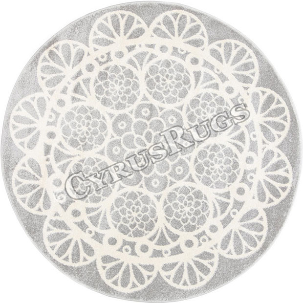 Bambino Round Modern Floral Rugs 15926-95 - Click Image to Close