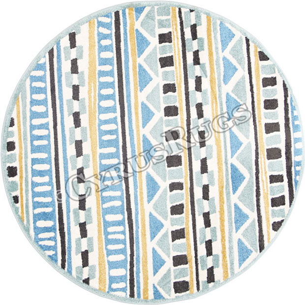 Bambino Round Modern Geometric Rugs 15922-460 - Click Image to Close