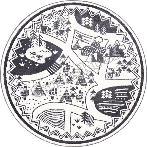 Bambino Round Modern Picture Rugs 15925-960 - Click Image to Close
