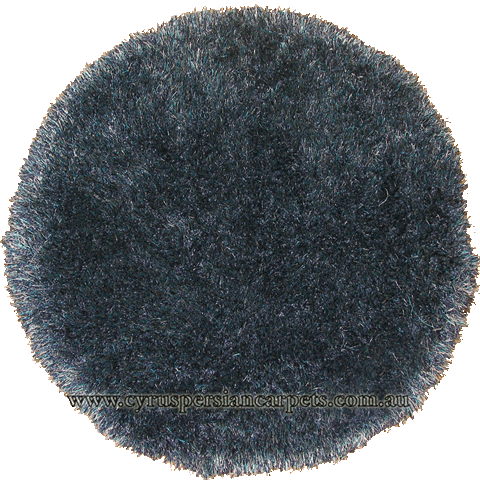 Darwin Shaggy Round Rug 154 Turkuaz Blue - Click Image to Close