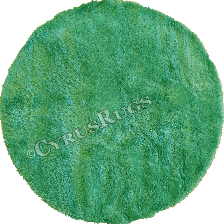 Darwin Shaggy Round Rugs 318 Green Green - Click Image to Close