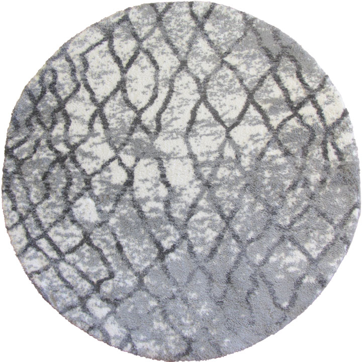 SoHo Moroccan Round Shaggy Rugs 2793A White Light Grey - Click Image to Close