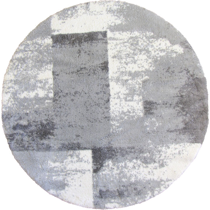 SoHo Moroccan Round Shaggy Rugs 2870A White Light Grey - Click Image to Close