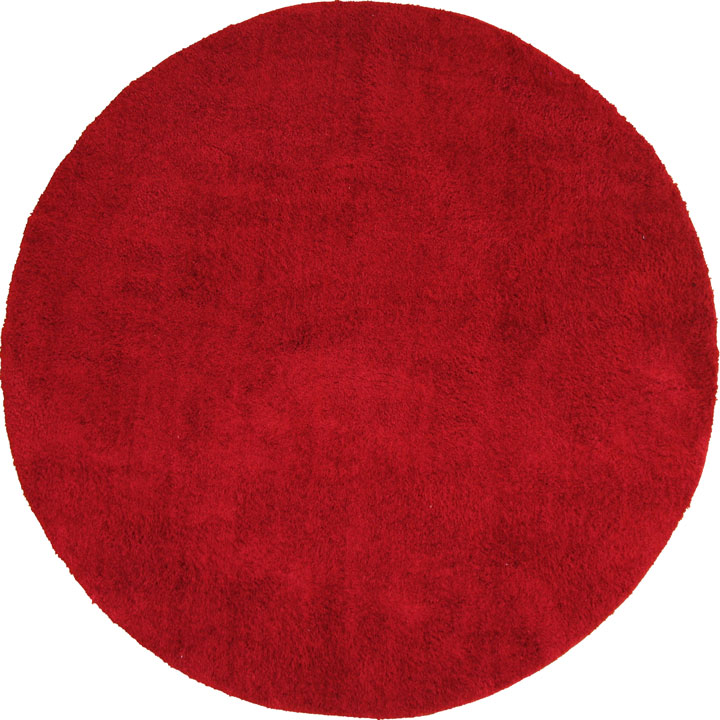 SoHo Plain Round Shaggy Rugs PC00A Cherry Cherry - Click Image to Close