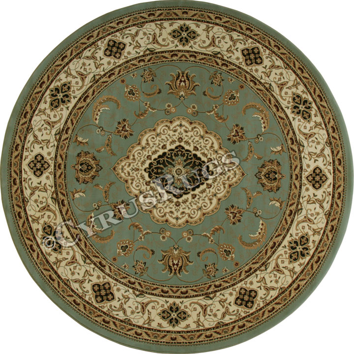 San Diego Traditional Round Rugs 2222 Blue - Click Image to Close