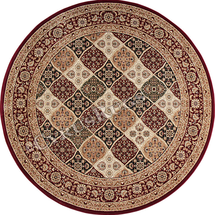 San Diego Traditional Round Rugs 2511A Red Red - Click Image to Close