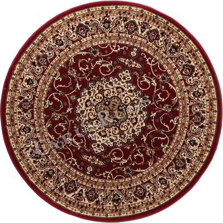Gianni Traditional Round Rugs 600 Red - Click Image to Close