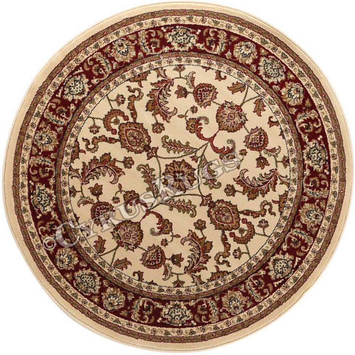 Gianni Traditional Round Rugs 500 Cream Red - Click Image to Close