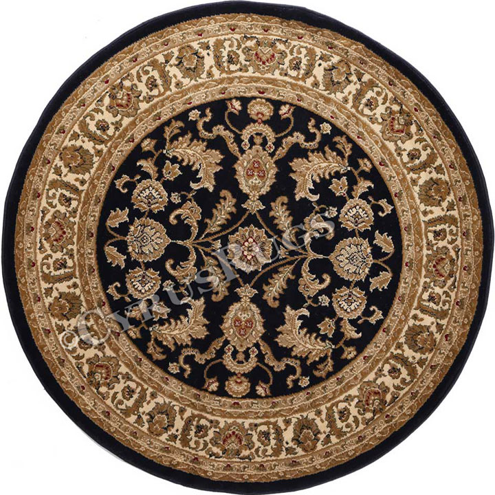 Gianni Traditional Round Rugs 500 Navy Cream - Click Image to Close