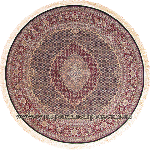 Melbourne Mahi Traditional Round Rug 87034A D. Blue - Click Image to Close