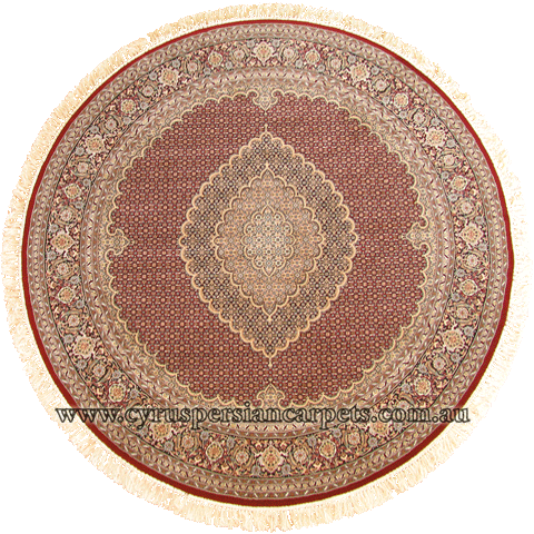 Melbourne Mahi Traditional Round Rug 87034A Red - Click Image to Close