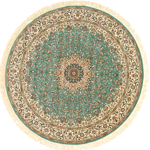 Tehran Traditional Round Rug 750201 Blue - Click Image to Close