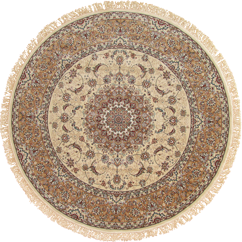 Tehran Traditional Round Rug 750558 Cream - Click Image to Close