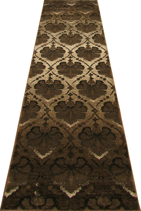 Alpi Floral Hallway Runner Rug 4418B Brown - Click Image to Close