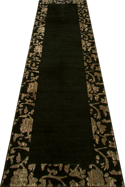 Alpi Border Hallway Runner Rug 9447B Black - Click Image to Close