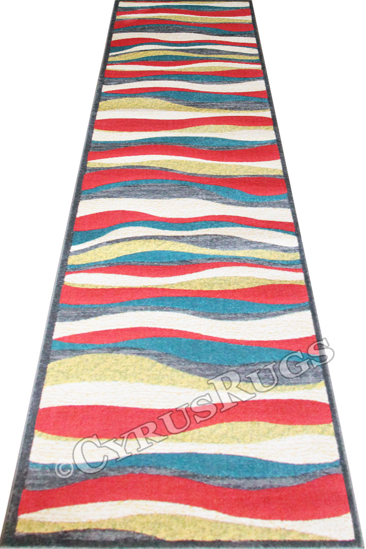 Autumn Contemporary Hallway Runner Rug 0V006 Coral D. Grey - Click Image to Close