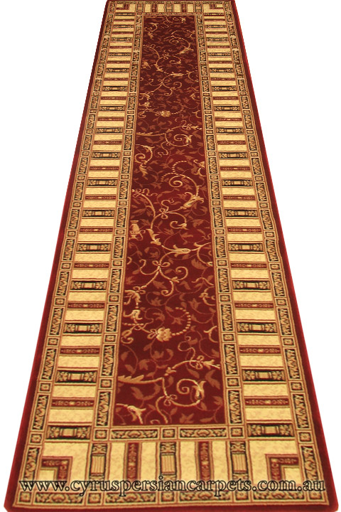 Fantastic Hallway Runner Rug 749 Bordeuax Cream - Click Image to Close