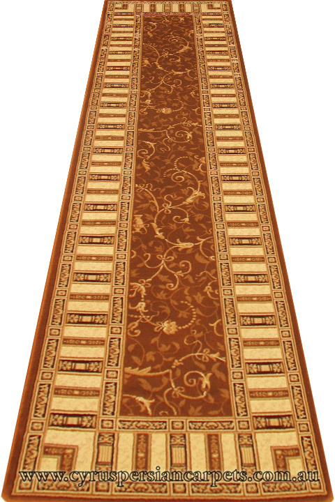 Fantastic Hallway Runner Rug 749 Brown Cream - Click Image to Close