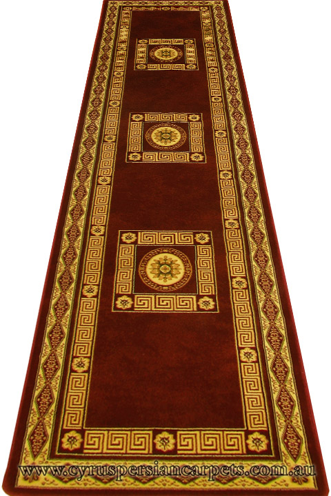 Fantastic Hallway Runner Rug 750 Bordeaux Cream - Click Image to Close