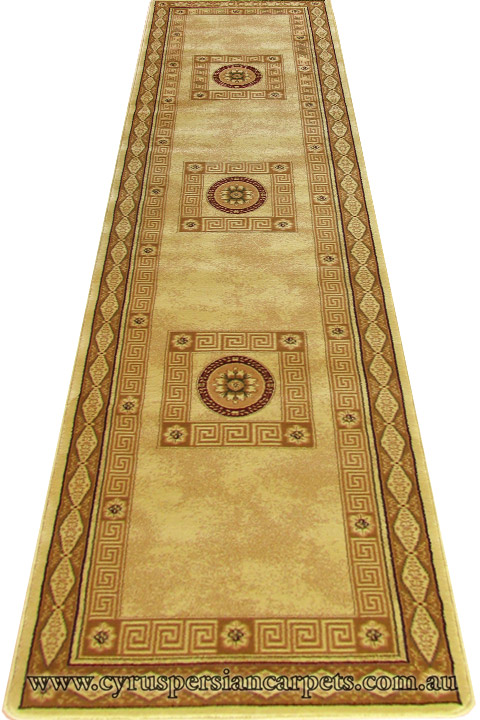 Fantastic Hallway Runner Rug 750 Cream D Beige - Click Image to Close