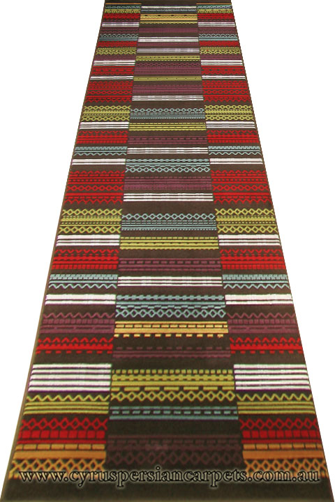 Infinity Hallway Runner Rug 4181X D.Lilac Red - Click Image to Close