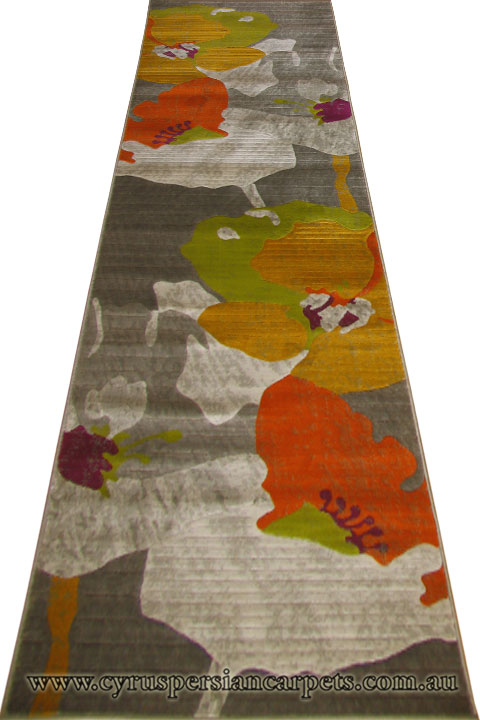 Luna Hallway Runner Rug 4253X L. Brown Orange - Click Image to Close