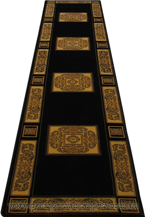 Maacoo Medallion Hallway Runner Rug 850 Black - Click Image to Close