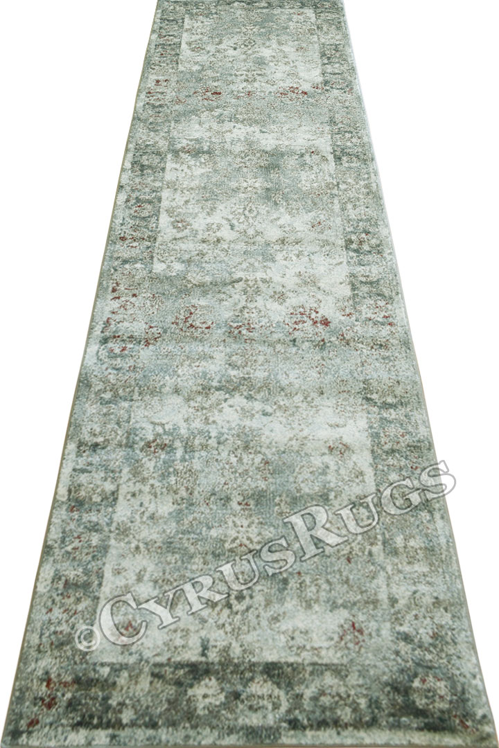 Morocco Floral Hallway Runner Rugs AU1300 Cotton Silver LI - Click Image to Close