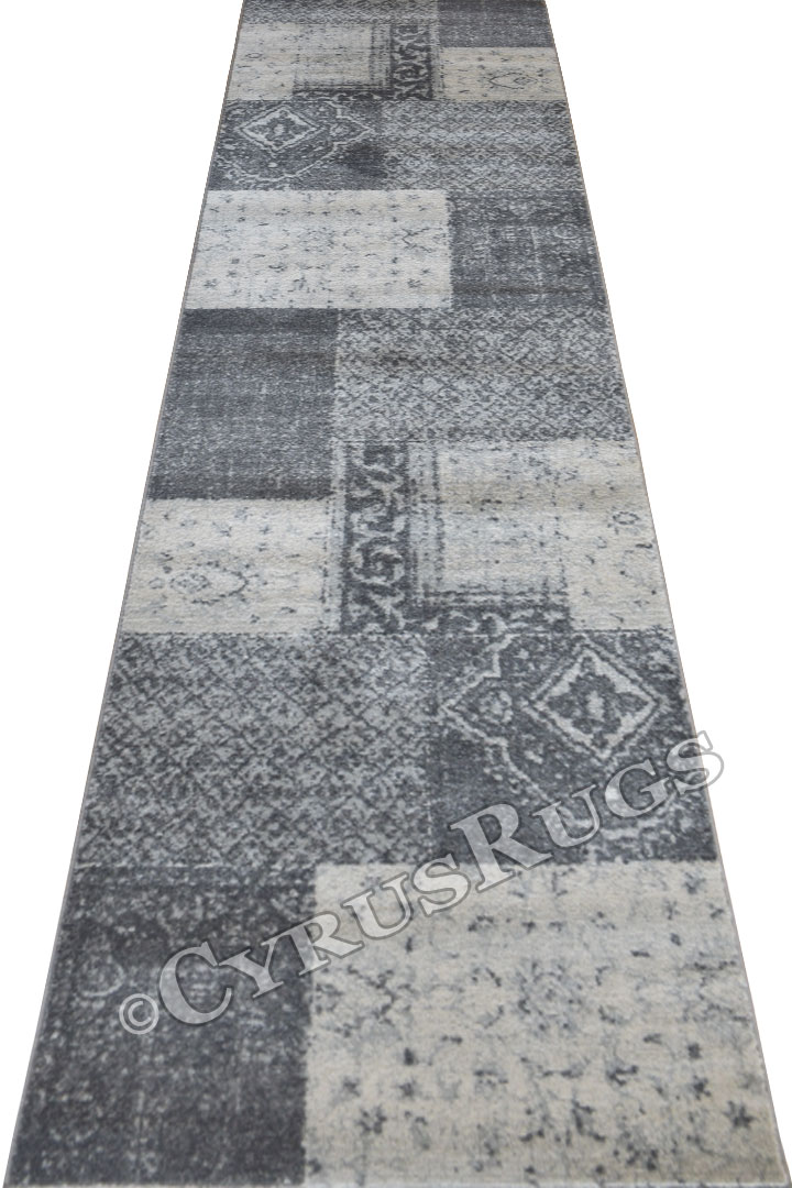 Morocco Hallway Runner Rugs 0W422 Grey Grey - Click Image to Close