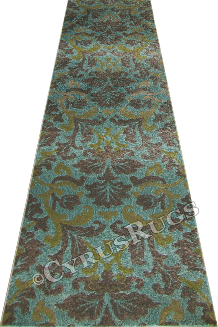 Morocco Hallway Runner Rug FC18943A Aqua Lt.Green Rev LJ - Click Image to Close
