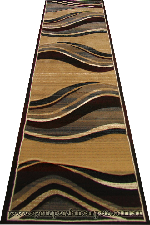 Pisa Wavy Hallway Runner Rug 4333A Black - Click Image to Close