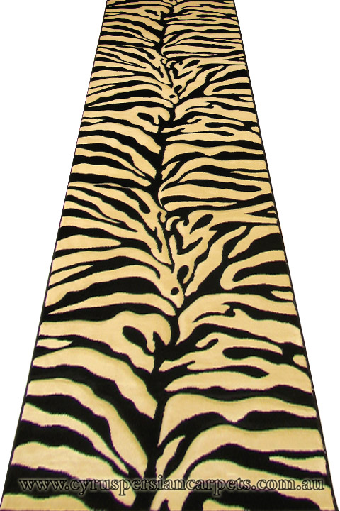 Pisa Zebra Hallway Runner Rug 8807A White - Click Image to Close