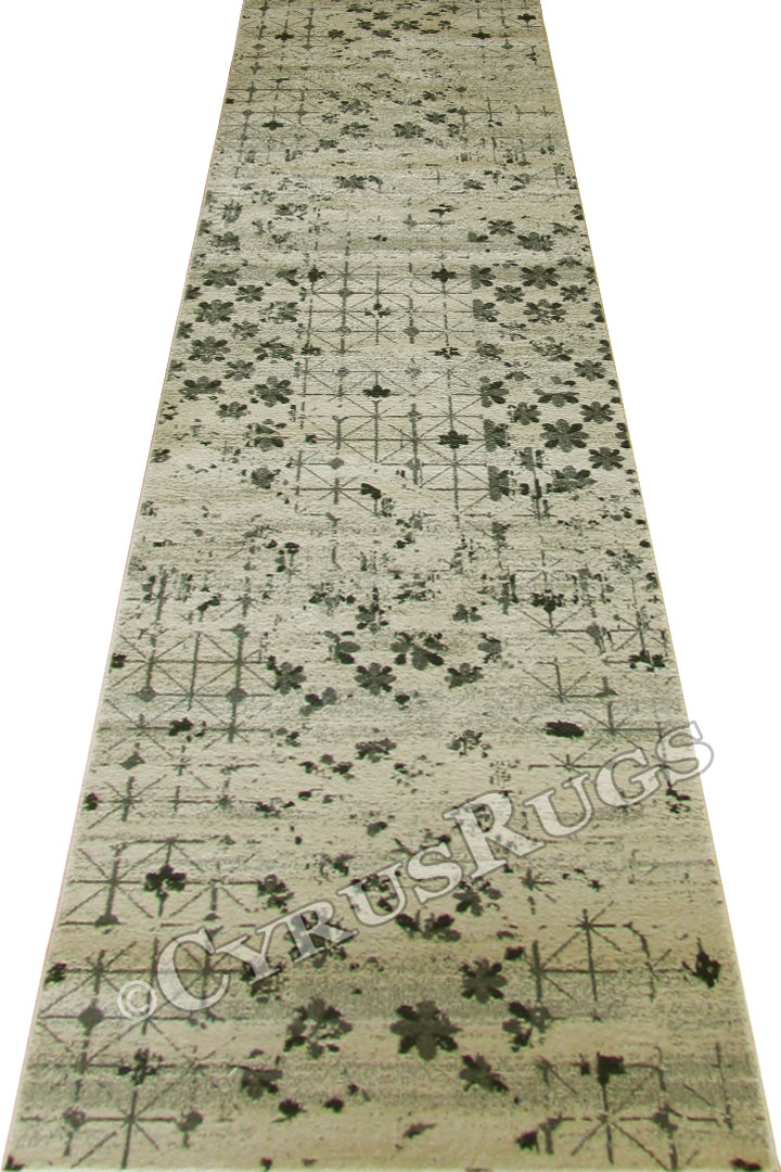 Rizzy Geometric Hallway Runner Rug BF082 Cotton Grey - Click Image to Close